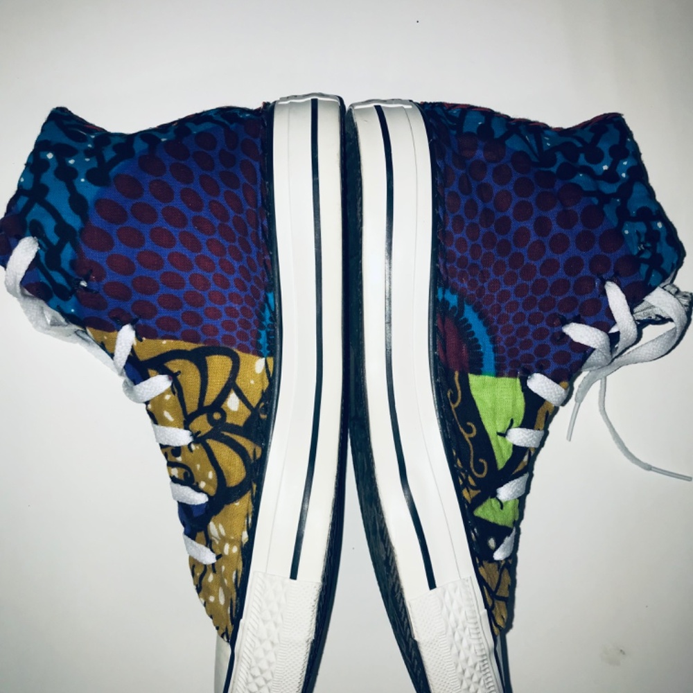 Converse Chuck Taylor All Star African Kente Cloth Sneakers Women’s 7.5 BHM - Picture 4 of 11